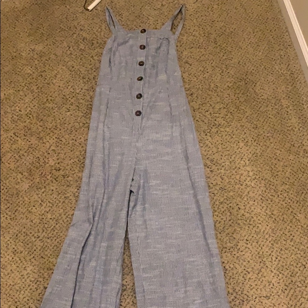 Blue Striped Jumpsuit